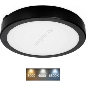 Kobi Led Плафон за баня nairos led/18w/230v 3000/4000/6500k ip65 черен (kb0415)