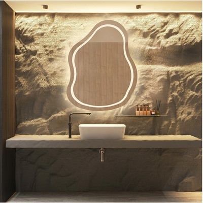 Alfaram Kúpeľňové zrkadlo s nepravidelným tvarom - STONE LED II 100x129