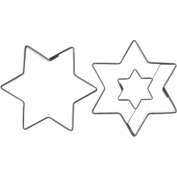 Orion 2-dielna sada výrezov z nehrdzavejúcej ocele motív hviezdy 4,5 cm 2 ks strieborná