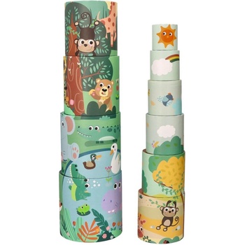 Adam toys Kubus pyramída skladačka 10 ks Safari
