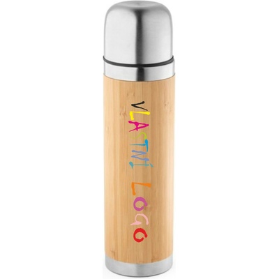 On Design termoska z bambusu a nerezové oceli CEYLON s potiskem naturální 450 ml