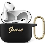 Guess Калъф Guess GUA3SSSK за AirPods 3, черен, силиконов, Vintage Script (GUA3SSSK)