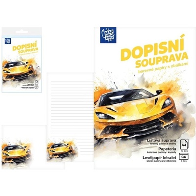Dopisní papír barevný LUX 5+10 (auto) 5550394