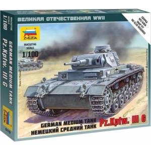 Zvezda Snap Kit танк 6119 - Немски танк Панцер III (1: 100)