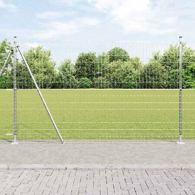 OMAXI Zahradní euro plot s betonovým základem 10 x 1,4 m Stříbrná 243560