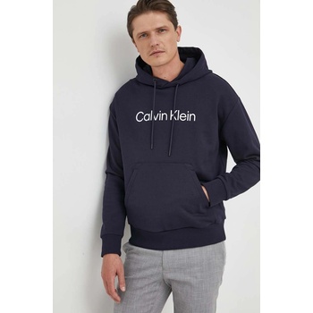 Calvin Klein Памучен суичър Calvin Klein в тъмносиньо с качулка с апликация (K10K111345)