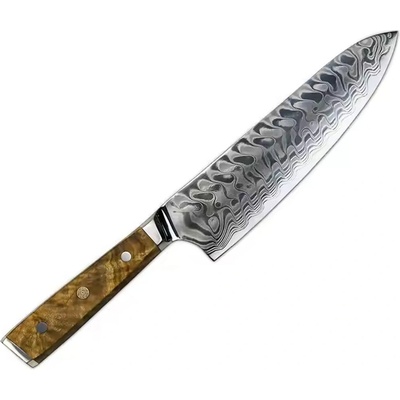 IZMAEL Damaškový kuchynský nôž Yukari Chef/Hnedá 21 cm