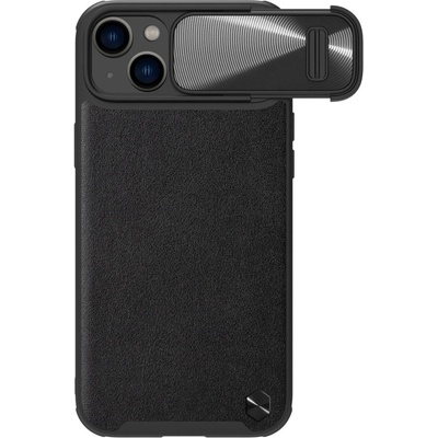 Nillkin Кейс с протектор за камера Nillkin CamShield Leather S за iPhone 14 Plus, черен (6902048249714)