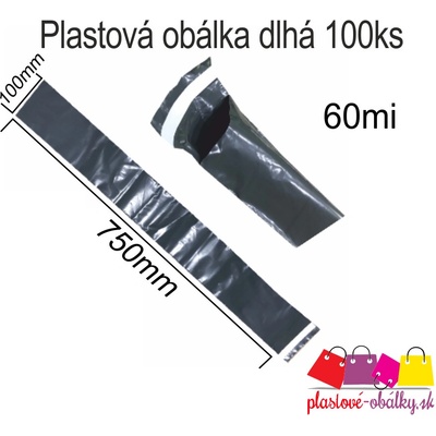 PLastové obálky šedé EXTRA DLHÉ Balenie: 100 ks balenie, Rozmer: 100 x 750 mm