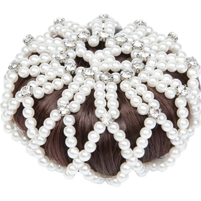 Harrys Horse Sieť kryštálových uzlov ozdoba do vlasov na preteky biele perly