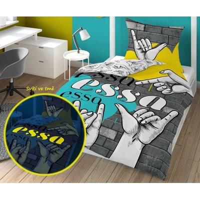 DETEXPOL obliečky Essa svietiaca Bavlna 140x200 70x80