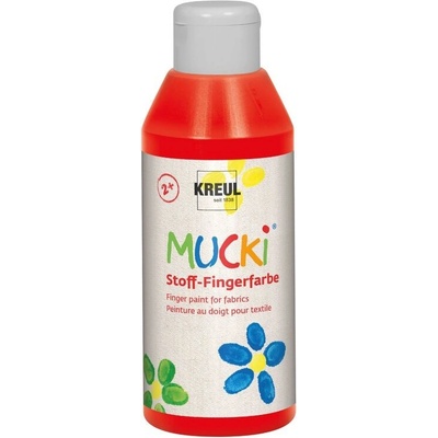 Mucki prstová barva na textil 250 ml červená