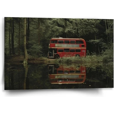 Sablio Obraz Červený poschodový autobus - 60x40 cm