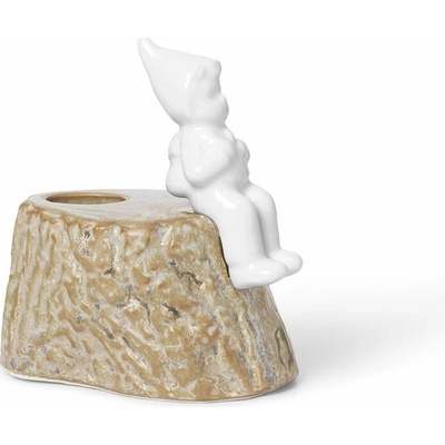 Vianočný svietnik z porcelánu a kameniny Kähler Design, dĺžka 9 cm
