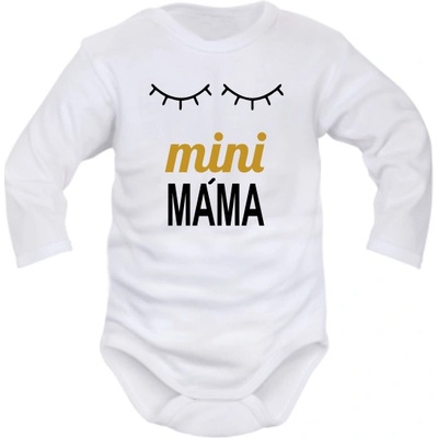 Dejna Body krátky rukáv Spiace oči Mini mama biele