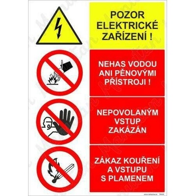 Pozor elektrické zařízení, plast 297 x 420 x 0,5 mm A3
