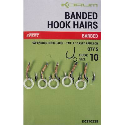 Korum s Gumičkou Banded Hook Hairs Barbed vel.10 5 ks