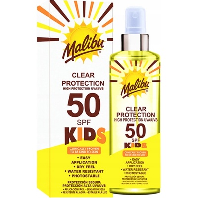 Malibu Kids Clear Protection opalovací spray SPF50 250 ml