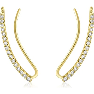Olivie strieborné pozdĺžne náušnice GOLD 8493