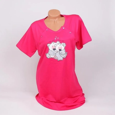 Нощница за кърмачки с мечета в малинов цвят