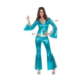BigBuy Carnival Маскировъчен костюм за възрастни Disco Син Размер XXL
