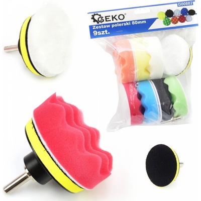 GEKO Sada nástavců na leštění 80 mm 9 ks