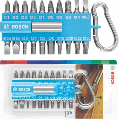 Sada skrutkovacích nástavcov BOSCH s karabínou 21ks