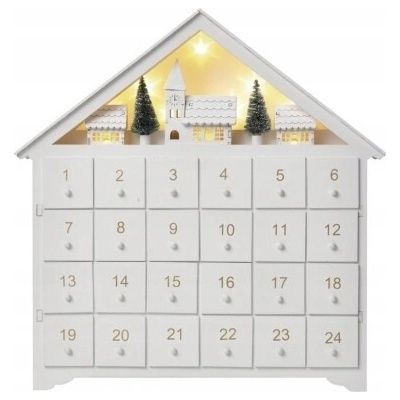 Emos Lighting LED adventní kalendář 35x30cm 2x AA bílá DCWW02