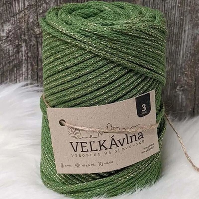 Velká vlna Špagát 3mm Avokádo s lurexem