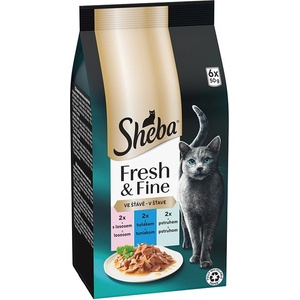 Sheba Fresh & Fine консерви за котки, пиле, пъстърва и сьомга 6 x 50 г