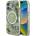 GUESS Калъф Guess Glitter Flowers Triangle Buttons MagSafe за iPhone 16 зелен (3666339430665)