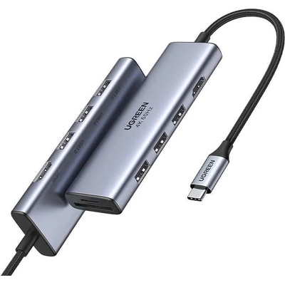UGREEN 5-in-1 USB-C Hub 4K 60Hz - мултифункционален хъб за свързване на допълнителна периферия за устройства с USB-C (тъмносив)