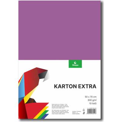 STEPA Barevný karton EXTRA 300g 50x70cm - MIX barev 10listů