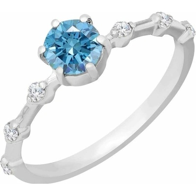 Eppi Prsteň s certifikovaným fancy blue lab grown diamantom a lab grown diamantmi Jelena RE45687