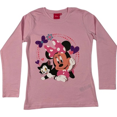 Setino dievčenské tričko s dlhým rukávom Minnie Mouse ružové