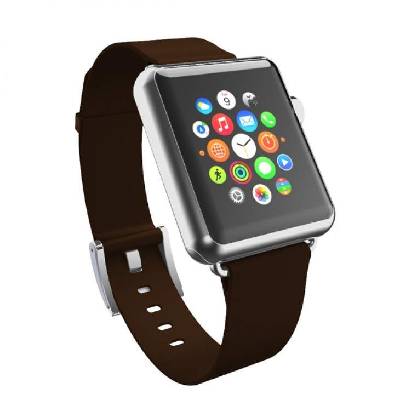 Premium Leather Watch Band - класическа кожена каишка за Apple Watch 38м, 40мм (кафяв)