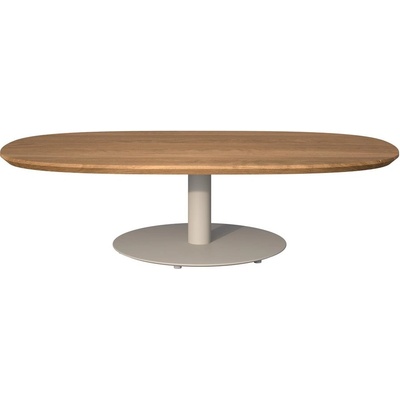Tribu T-Table Tribu oválný 136 x 80 x 35 cm rám lakovaná nerez white deska glazovaný lávový kámen linen