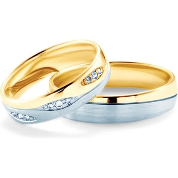 Image 1 of SAVICKI Сватбени халки: двуцветно злато, кръгли. 5 мм