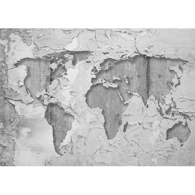 Preinterier FT3298 Fototapeta na stenu Mapa sveta – ošúchaná stena vlies 104cm x 70cm
