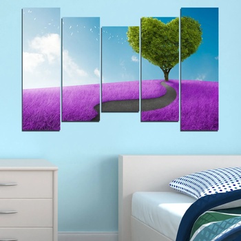 Vivid Home Декоративни панели Vivid Home от 5 части, Дърво, PVC, 160x100 см, 4-та Форма №0197