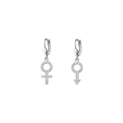 Auronitens Stříbrné áušnice s genderovými symboly - NA1612