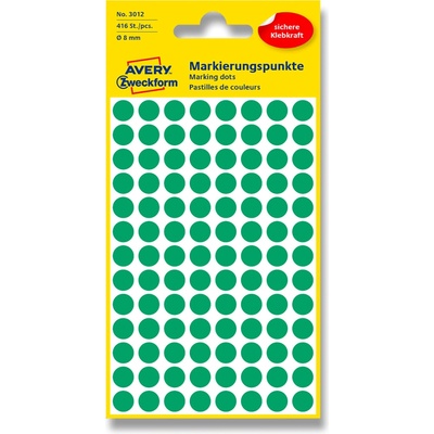 Avery Zweckform Etikety na různá značení 416 ks zelené 8 mm kulaté 3012