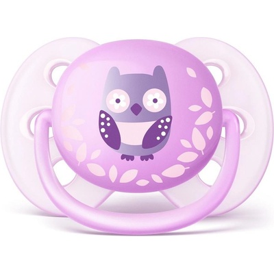 Avent silikon šidítko Ultrasoft Deco Sova/fialová 1 ks