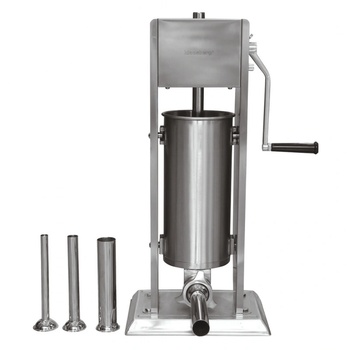 Klausberg Машина за пълнене на колбаси Klausberg KB 7930, 5 кг, Ръчна, 4 стоманени накрайника, Клапан за обезвъздушаване, Подвижен цилиндър, Инокс