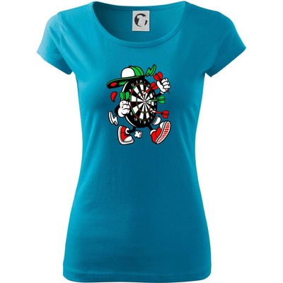 Šipkár kreslený terč Pure dámske tričko Svetlý tyrkys