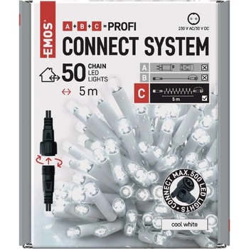 Emos D2AC02 Profi LED spojovacia reťaz biela 5 m vonkajšia aj vnútorná studená biela časovač