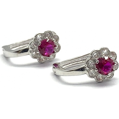 Jan Kos jewellery zlaté náušnice s růžovým kamenem 59627336