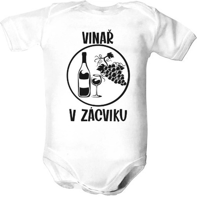 dětské body organic s potiskem Vinař v zácviku dětské Bílá