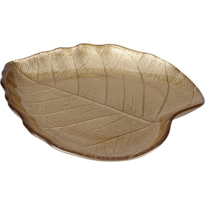 Siaki Collection Dekoračný sklenený podnos Leaf 19x16 cm