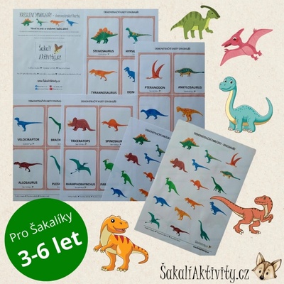 Kreslení dinosauři - demonstrační karty Provedení: Komplet - hotové aktivity k okamžitému použití